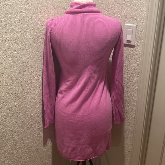 Isaac Mizrahi Women’s Lilac Purple Turtleneck Sweater/Dress Ribbed Cashmere Sz S - Picture 3 of 13